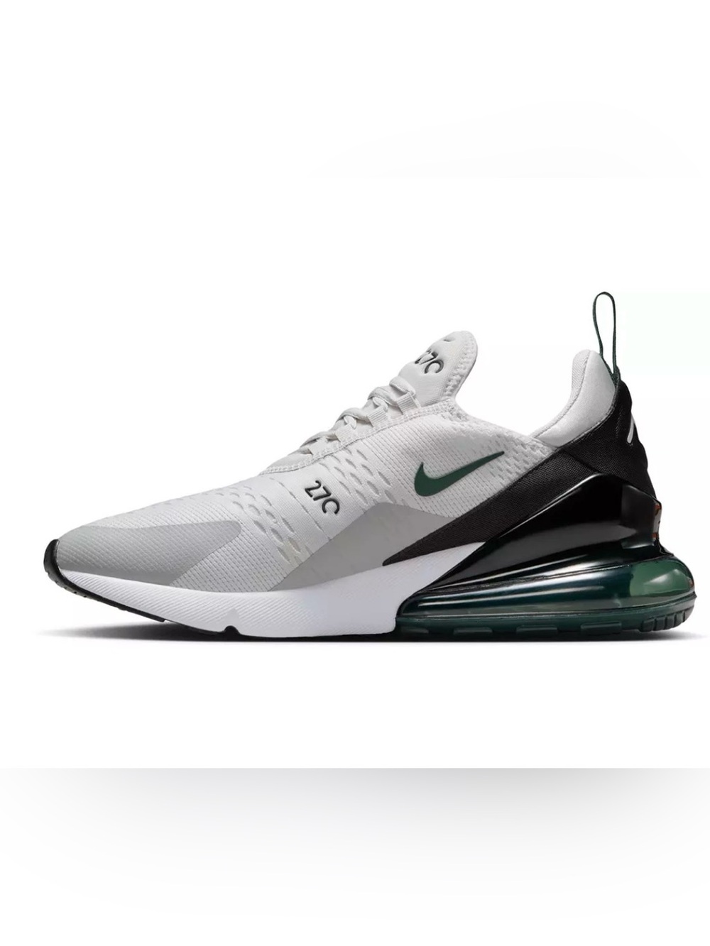 Nike White and Dark Green Air Max 270 Trainer